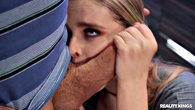 Sweeping With Her Big Natural Tits