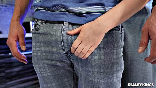 Sweeping With Her Big Natural Tits