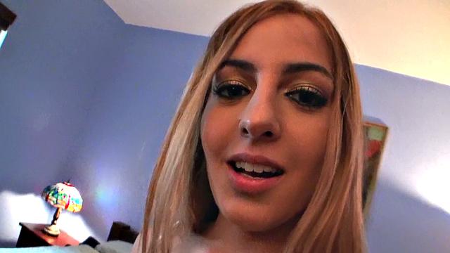 Get a sneak peek of this blonde babe's tight pussy & big tits as she gets her ass fingered in reverse cowgirl & doggystyle