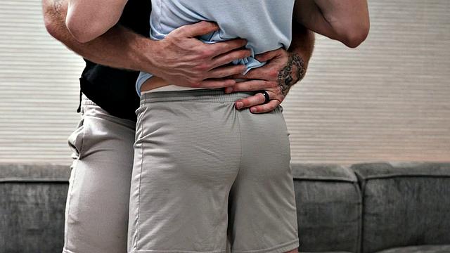 Hairy beardaddy in jockstrap barebacked by twunk