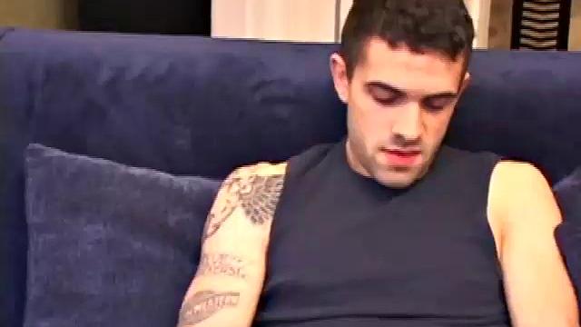 Tattooed Jesse strips naked and gets his skater punk dick nice and hard for a first time solo, savoring the pleasure his hand delivers, before shooting his cum load.