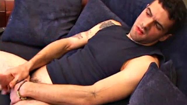 Tattooed Jesse strips naked and gets his skater punk dick nice and hard for a first time solo, savoring the pleasure his hand delivers, before shooting his cum load.
