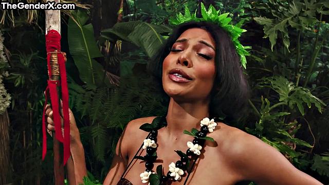 Petite ebony trans spreads for lover