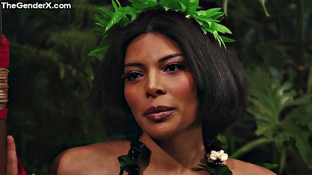 Petite ebony trans spreads for lover