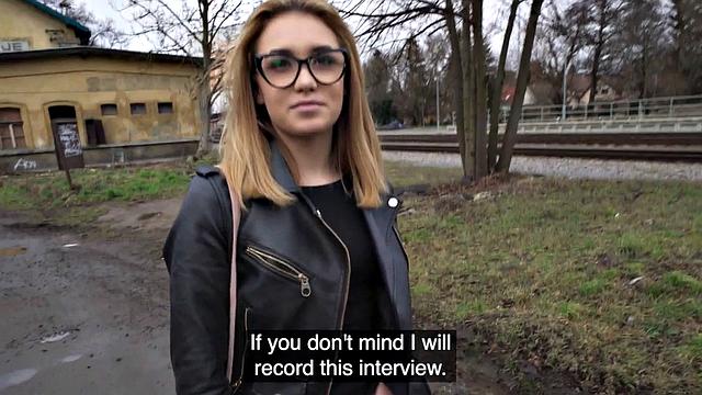 Petite amateur babe picked up and fucked for cash by sex agent