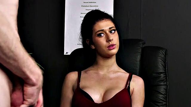 CFNM office voyeur babe watches as wanker jerks on her