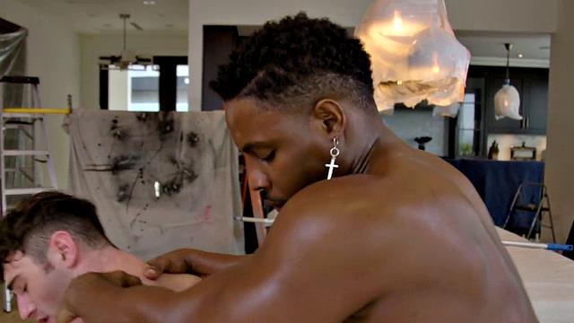 Gay BBC cocksucked by IR jock at worksite before analfuck