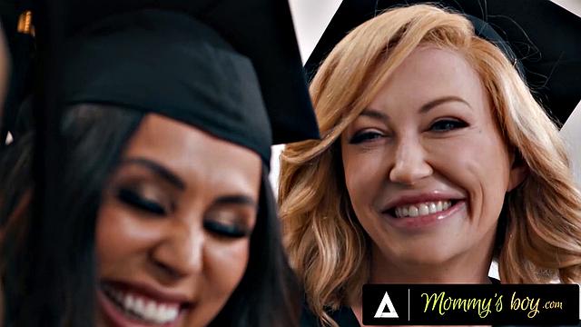 MOMMY'S BOY - Excited Graduating MILFs GANGBANG Their Photographer To Celebrate The Occasion