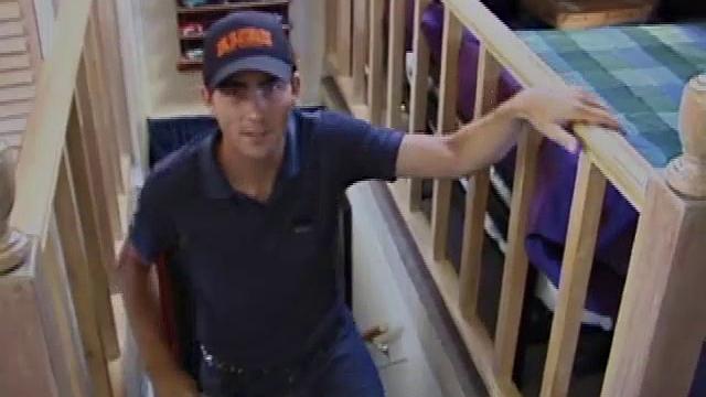 Dan gets down on the floor and turns on a video. He goes right for his cock and plays with himself until he's rock hard. Rolling the head with his palm Dan lubes up his cock.