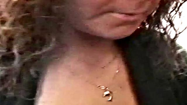 Busty teen flashing naked in public