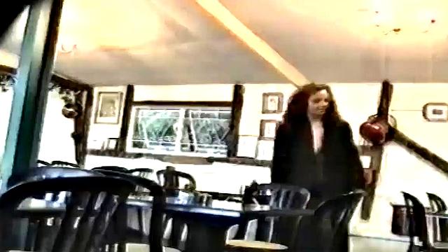 Busty teen flashing naked in public