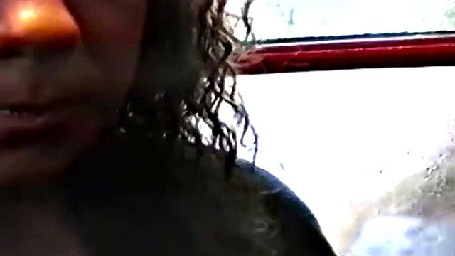 Busty teen flashing naked in public