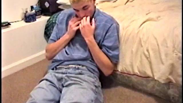 Inviting us close, Ashton strips off the shirt, unzips, and works up a nice bulge inside his boxers, before releasing his big stiff dick. Sticking fingers in his mouth, Ashton slides down his jeans but keeps his underwear on for a while.