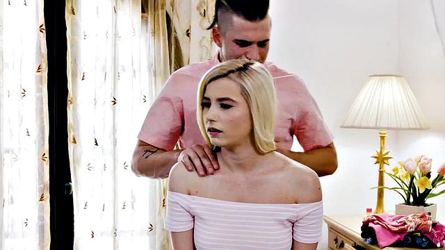 Massaging bae enjoys riding big cock loud