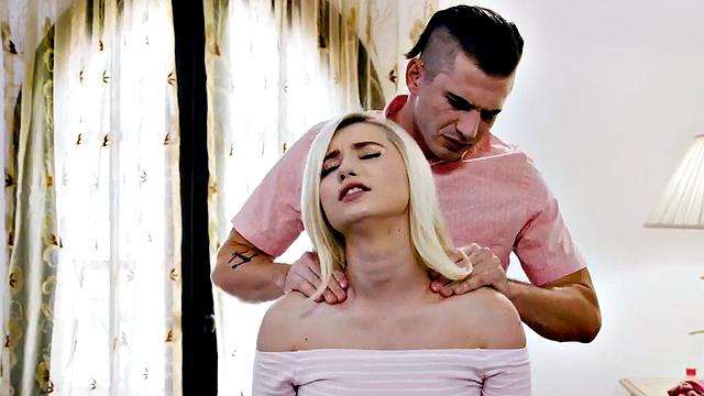 Massaging bae enjoys riding big cock loud