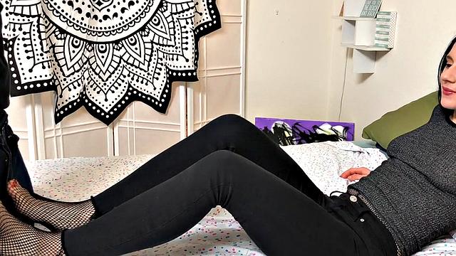 Slutty anal bitches drilled in threesome by dick