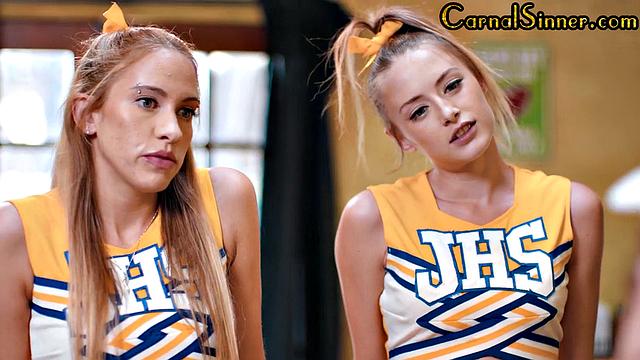 2 cute 21yo babes sharing dick in threesome