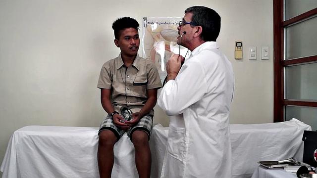 Kinky Doctor Tickles is delighted to have a cute new Asian boy for his tickling fetish treatment. But Russel isn't that ticklish, sadly.