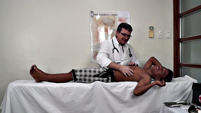 Kinky Doctor Tickles is delighted to have a cute new Asian boy for his tickling fetish treatment. But Russel isn't that ticklish, sadly.