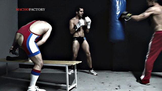 These gym bros skip leg day and go straight to a sweaty gay workout