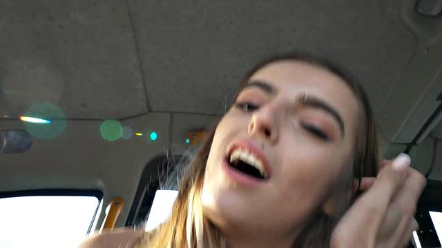 Fishnets taxi passenger spreading 