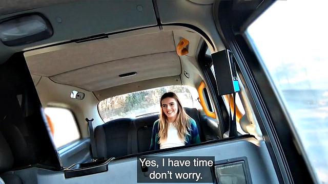 Fishnets taxi passenger spreading 