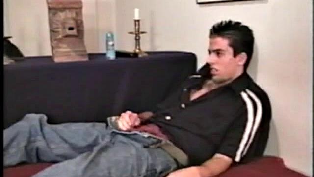 The curiosity between these two straight boys is intense, as they lie next to each other and jerk off. The little glances, nervous chit chat, and playful exchanges lead to a spectacular simultaneous cum shot.