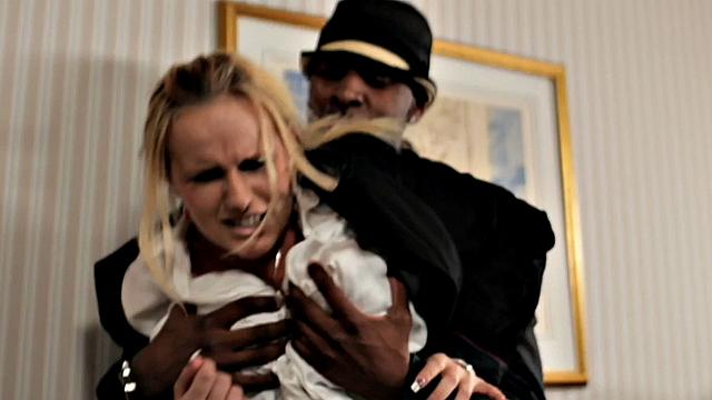 Slutty MILF smashed by black man in tight anal hole