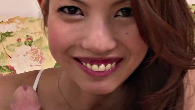 Superb Japanese POV oral with cock sucking Karen Misaki