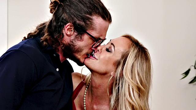 Stepmom with small tits and brown hair gets down and dirty with stepson in the bathroom