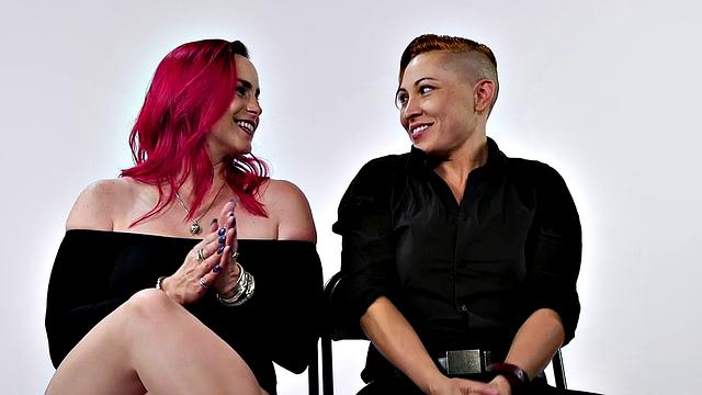 Lezdom busty MILF strapon fucks army GF after castinv