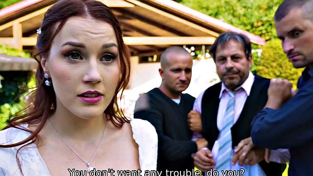 Bride get their tight holes drilled in Debt4k video