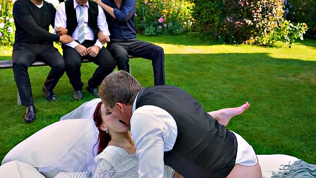 Bride get their tight holes drilled in Debt4k video