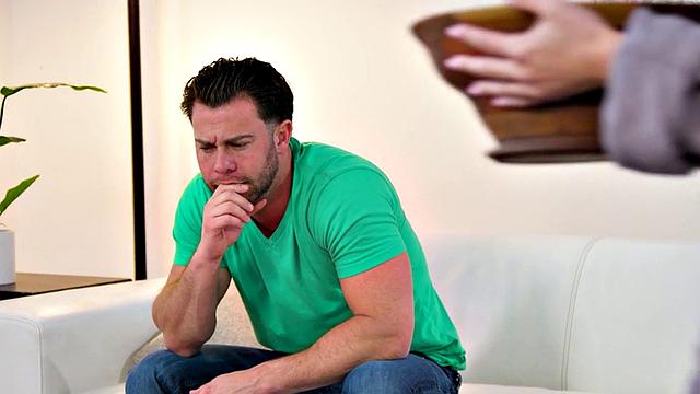 Oiled petite masseuse riding her client before doggystyle