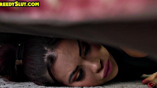 Hairy bush pussy licking and finger fuck session