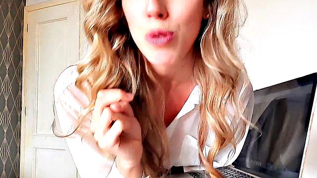 SPH solo babe in stockings talks dirty about small cocks