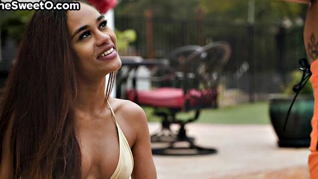 Stunning ebony smashed outdoor