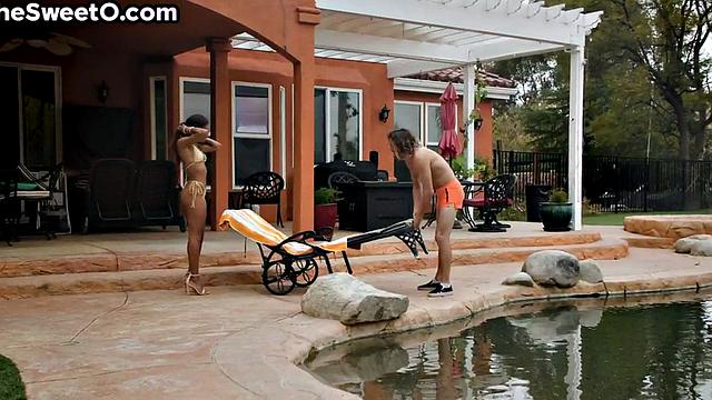 Stunning ebony smashed outdoor