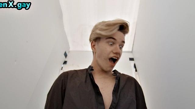 Greedy twink barebacked by inked BF after HJ outdoor