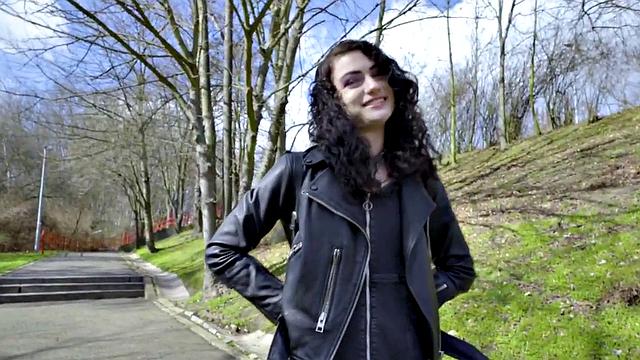 Small alt babe rides POV dick for cash after blowjob