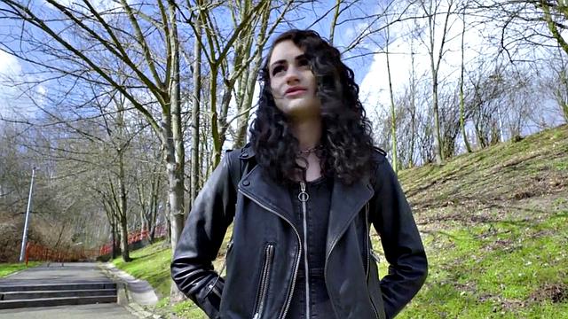 Small alt babe rides POV dick for cash after blowjob