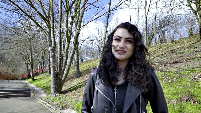 Small alt babe rides POV dick for cash after blowjob