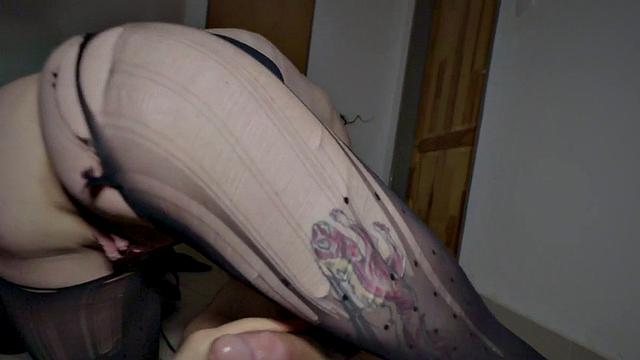 Small alt babe rides POV dick for cash after blowjob