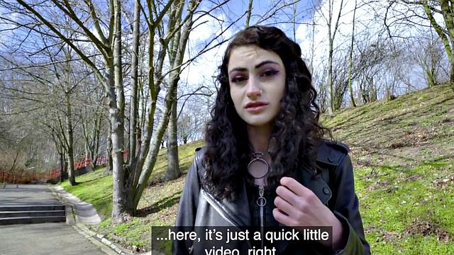 Small alt babe rides POV dick for cash after blowjob