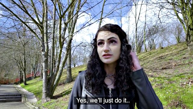 Small alt babe rides POV dick for cash after blowjob