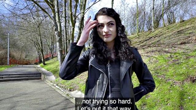 Small alt babe rides POV dick for cash after blowjob