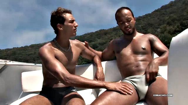Alan and Matheus are out boating when they pulk into a secluded island cove. With no one in sight, the Latinos decide to fuck under the hot South American sun. Once the two are naked, Alan goes down on Matheus who quickly gets hard.