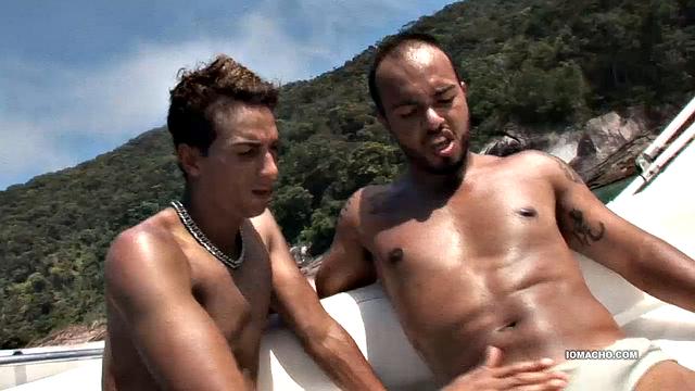 Alan and Matheus are out boating when they pulk into a secluded island cove. With no one in sight, the Latinos decide to fuck under the hot South American sun. Once the two are naked, Alan goes down on Matheus who quickly gets hard.