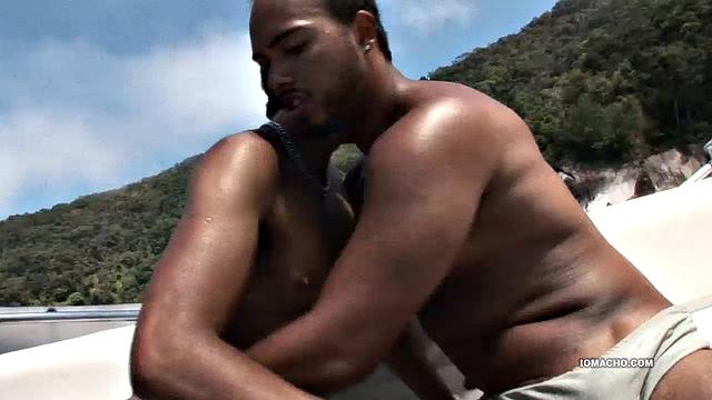 Alan and Matheus are out boating when they pulk into a secluded island cove. With no one in sight, the Latinos decide to fuck under the hot South American sun. Once the two are naked, Alan goes down on Matheus who quickly gets hard.