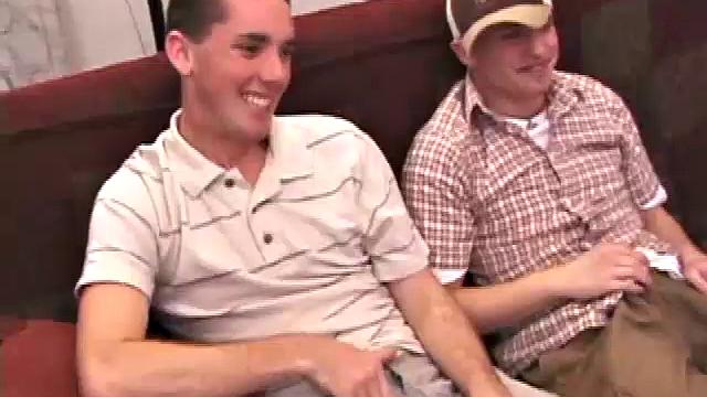 Gay boy Chase makes out with straight boy Lance, and the two start sucking each other's dick. Lance gags a bit, and he isn't sure if he likes sucking. He's more curious about having Chase's cock inside his tight virgin.